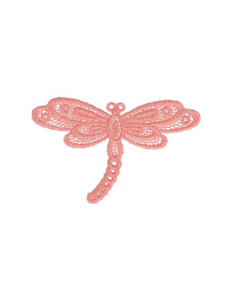 Parche termoadhesivo libélula encaje - Rosa