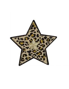 Parche termoadhesivo estrella - Pantera beige