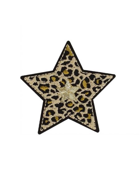 Parche termoadhesivo estrella - Pantera beige