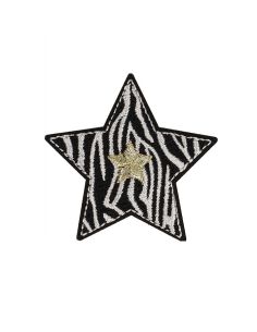 Parche termoadhesivo estrella - Cebra