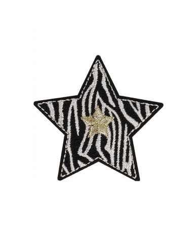 Parche termoadhesivo estrella - Cebra