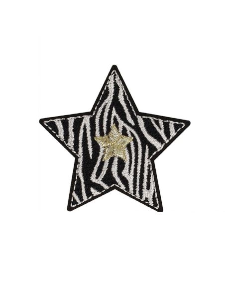 Parche termoadhesivo estrella - Cebra