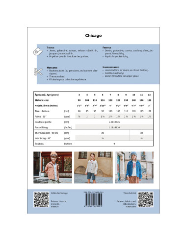 Patrón de chaqueta infantil Chicago - Ikatee