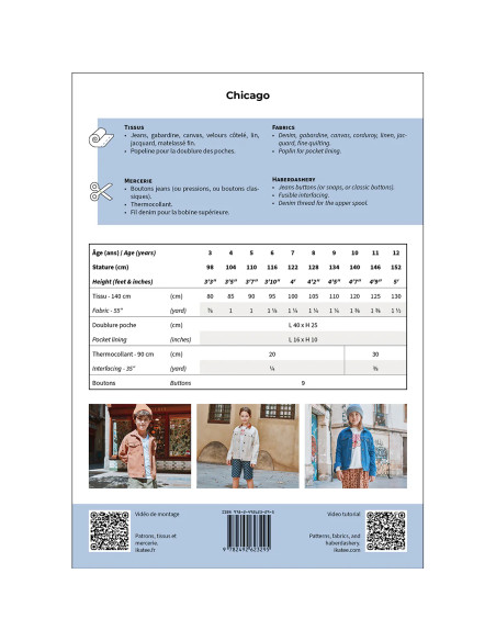 Patrón de chaqueta infantil Chicago - Ikatee