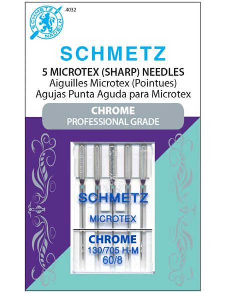 Agujas microtex cromadas Schmetz