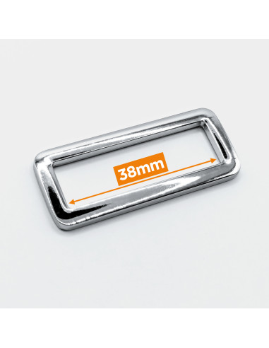 Hebilla rectangular de metal - Plata 38 mm