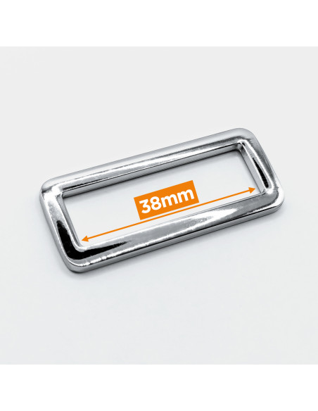 Hebilla rectangular de metal - Plata 38 mm