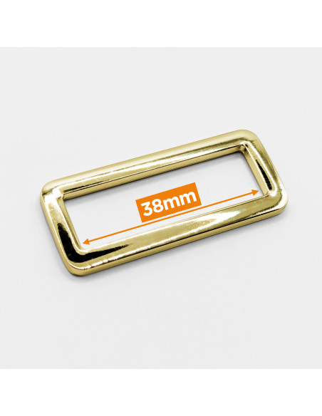 Hebilla rectangular de metal - Oro amarillo 38 mm