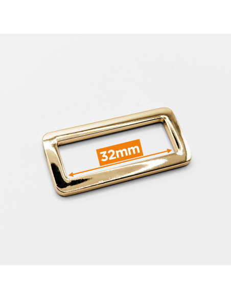 Hebilla rectangular de metal - Oro claro 32 mm