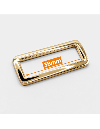Hebilla rectangular de metal - Oro claro 38 mm
