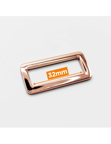 Hebilla rectangular de metal - Oro rosa 32 mm