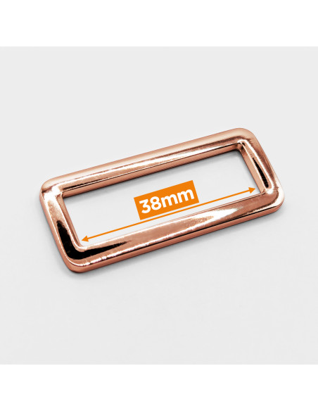 Hebilla rectangular de metal - Oro rosa 38 mm