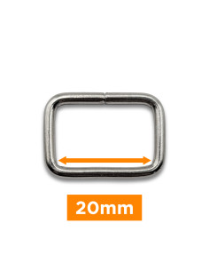 Hebilla rectangular - Plata 20 mm