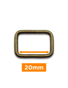 Hebilla rectangular - Bronce 20 mm