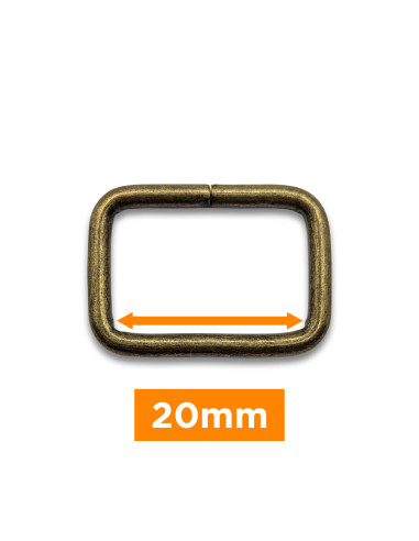 Hebilla rectangular - Bronce 20 mm