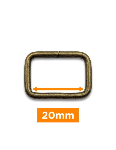Hebilla rectangular - Bronce 20 mm