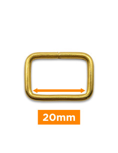 Hebilla rectangular - Oro 20 mm