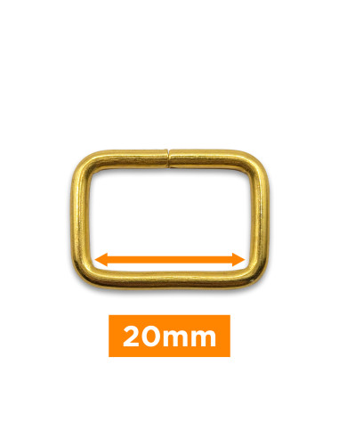 Hebilla rectangular - Oro 20 mm