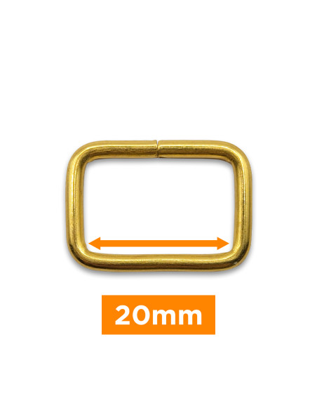 Hebilla rectangular - Oro 20 mm