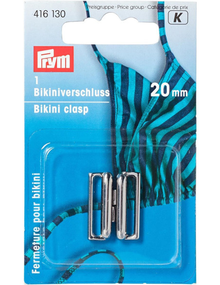 Clips de bikini de metal Cuadrado - Plata