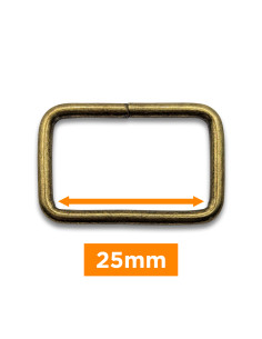 Hebilla rectangular - Bronce 25 mm