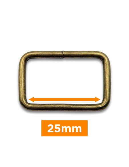 Hebilla rectangular - Bronce 25 mm