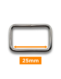 Bucle rectangular - Plata 25 mm