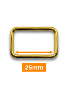 Bucle rectangular - Oro 25 mm