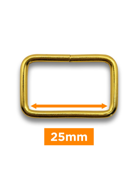Bucle rectangular - Oro 25 mm
