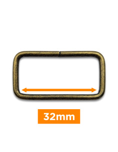 Hebilla rectangular - Bronce 32 mm