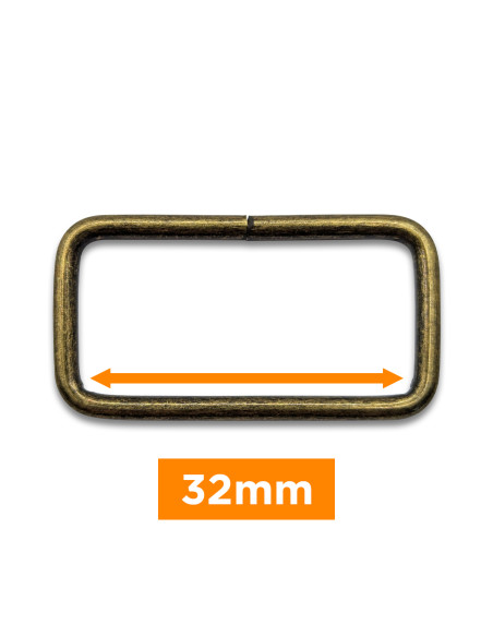 Hebilla rectangular - Bronce 32 mm