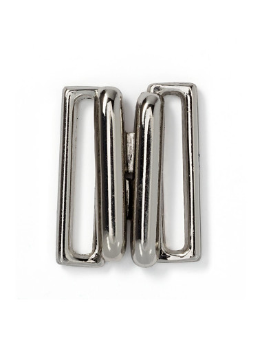 Clips de bikini de metal Cuadrado - Plata