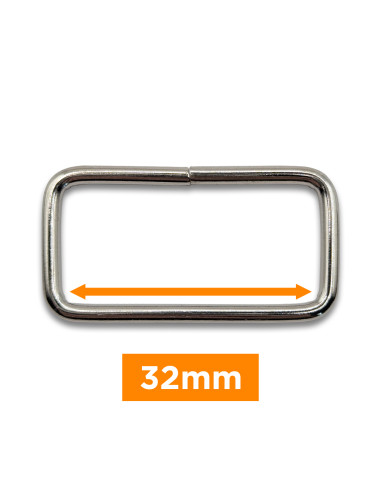 Hebilla rectangular - Plata 32 mm