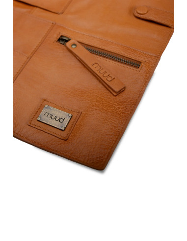 Estuche de almacenamiento de cuero para agujas circulares Muud Stockholm XL - Whisky