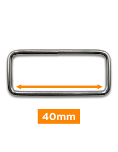 Bucle rectangular - Plata 40 mm