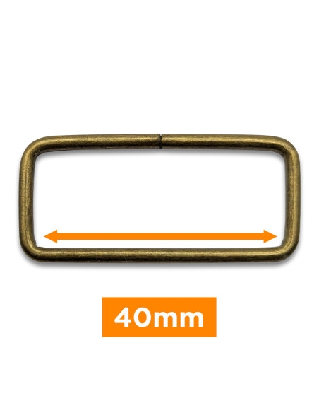 Hebilla rectangular - Bronce 40 mm