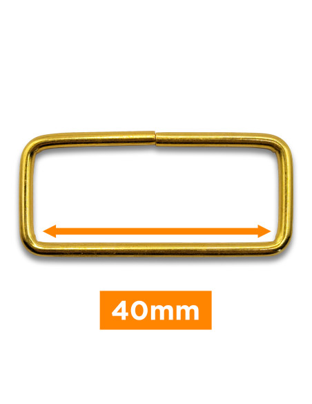Hebilla rectangular - Oro 40 mm