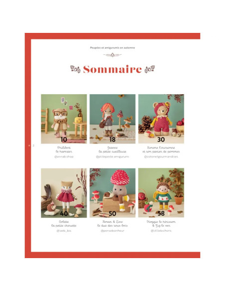 Libro de muñecas y amigurumis en otoño