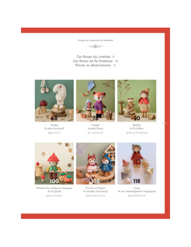 Libro de muñecas y amigurumis en otoño