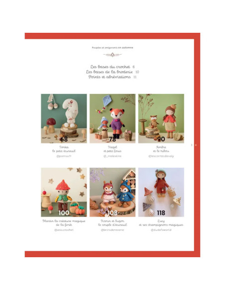 Libro de muñecas y amigurumis en otoño
