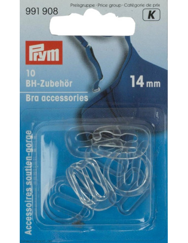 Accesorios de sujetador 14 mm transparente