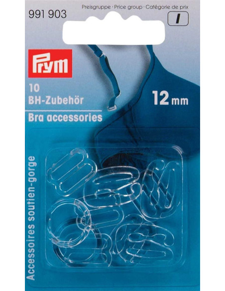Accesorios de sujetador 12 mm transparente