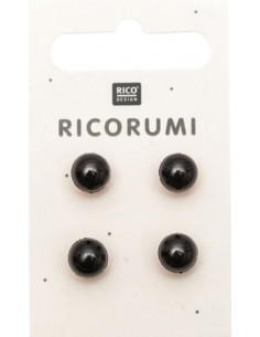 Tarjeta de 4 ojos 8,5 mm negro Ricorumi