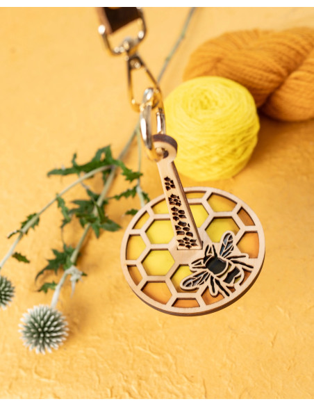 Pulsera porta ovillo de lana - Abeja