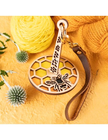Pulsera porta ovillo de lana - Abeja