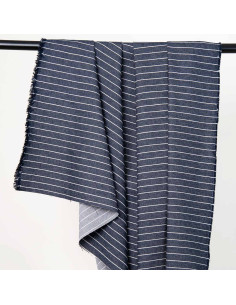 Tejido Denim Rayas Anchas Azul Medio - Atelier Brunette
