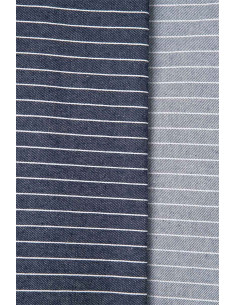 Tejido Denim Rayas Anchas Azul Medio - Atelier Brunette 2