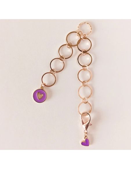 Cadena de contador de filas pequeños corazones - Violeta