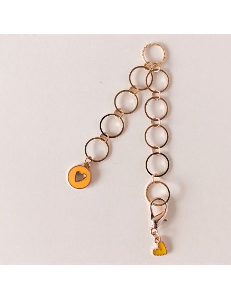 Cadena cuenta vueltas corazones pequeños - Amarillo