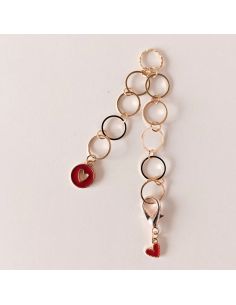Cadena cuenta-vueltas pequeños corazones - Rojo